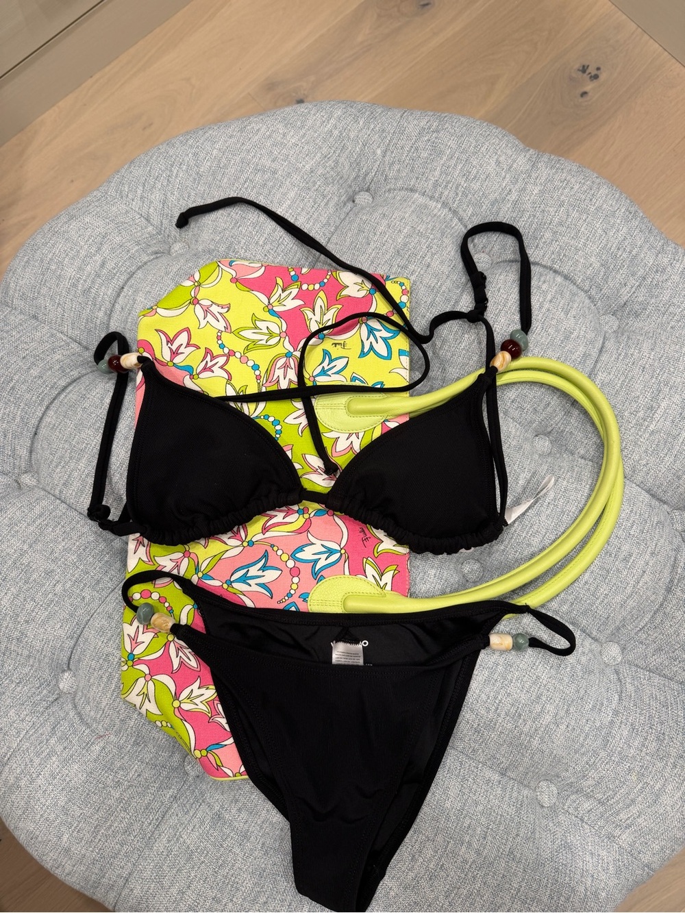 WILA Black Bikini Set with Lime Accents